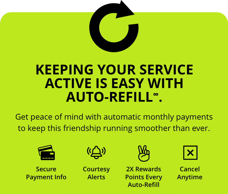 KEEPING YOUR SERVICE ACTIVE
IS EASY WITH AUTO-REFILL